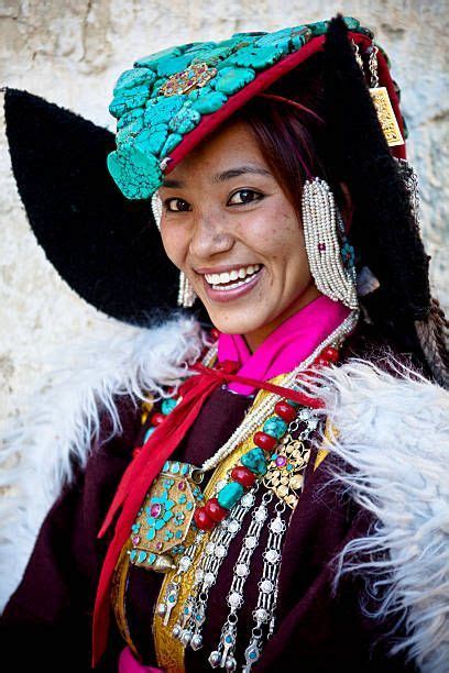 A Beautiful Ladakhi Women In Traditional Costume Jewelry Ladakh