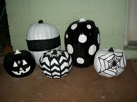 10 Black And White Painted Pumpkins