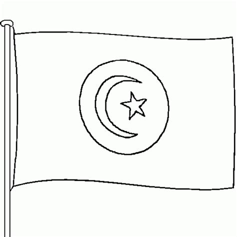 En afrique du nord, sur la cote de la mer méditerranée. Coloriage du drapeau Tunisien - Coloriages de drapeaux à ...
