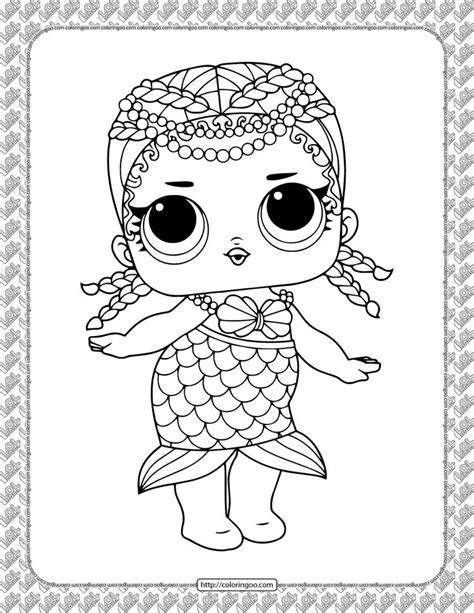 Printable Lol Doll Merbaby Coloring Page In 2021 Mermaid Coloring