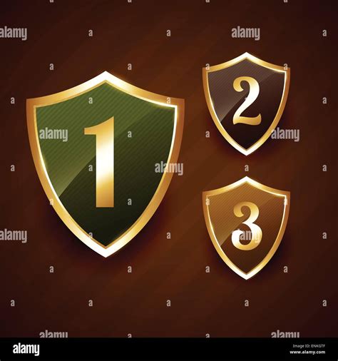 Golden Ranking Label Badge Vector Design Elements Stock Vector Image