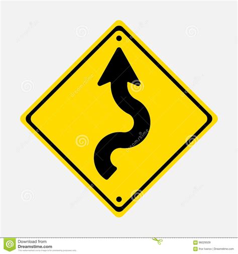 Winding Road Sign Clip Art