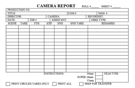 8 Free Sample Camera Report Templates Printable Samples