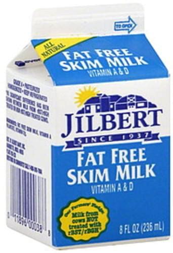 Jilbert Dairy Fat Free Skim Milk 8 Oz Nutrition Information Innit