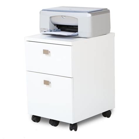 Rolling files allow easy mobility within your office and outside of it. South Shore Interface 2-Drawer Mobile File Cabinet in Pure ...
