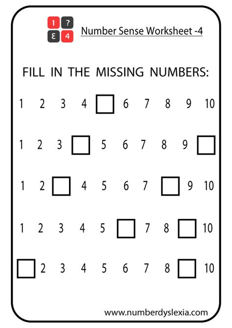 Kindergarten Number Sense Worksheets