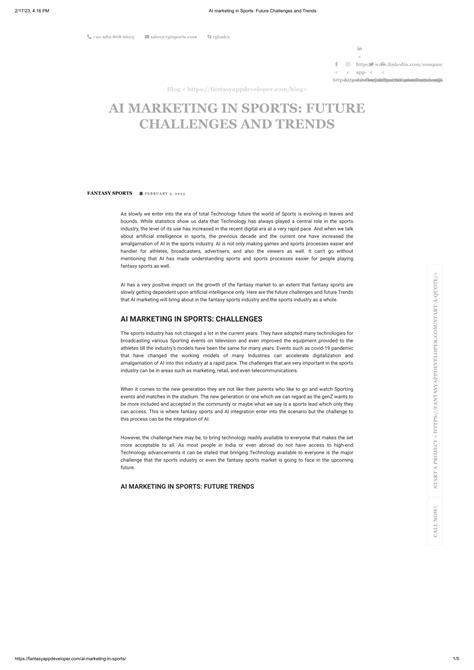 Ppt Ai Marketing In Sports Future Challenges And Trends Powerpoint