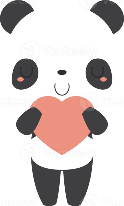 Cute Giant Panda Bear Cartoon Character Flat Design Illustration