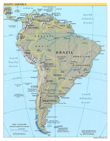 Carte De Référence de l Amérique du Sud