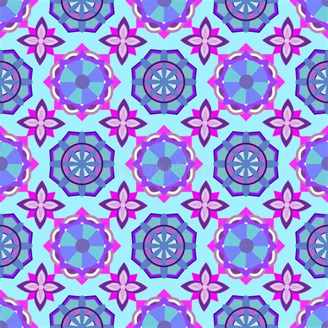 Seamless Geometric Pattern With Oriental Motifs On A Bright Background