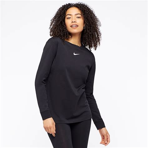 Womens Clothing Nike Sportswear Womens Swoosh Top Long Sleeve Black Ao2275 010 Pro