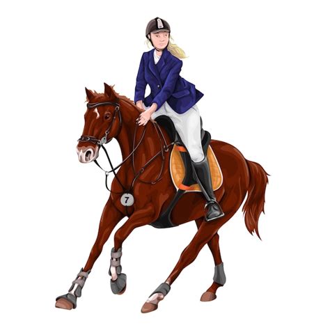 Premium Vector Woman Girl Riding Horses Vector Illustration Isolated