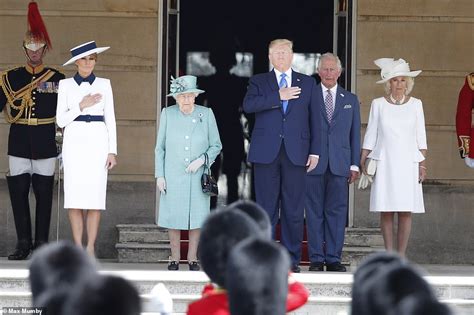 Donald Trump And Melania Trump Arrive Buckingham Palace For Lunch With