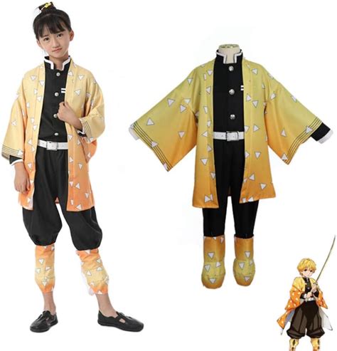 Lchenx Boy Girl Demon Slayer Anime Agatsuma Zenitsu Cosplay Kimono