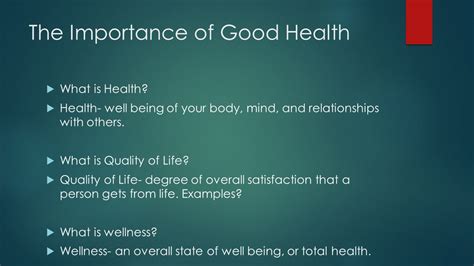 Living A Healthy Life Chapter 1 The Importance Of Good Health What Is