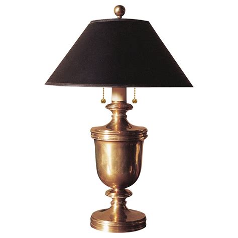 Brass Urn Lamp Black Shade Luxe Home Company