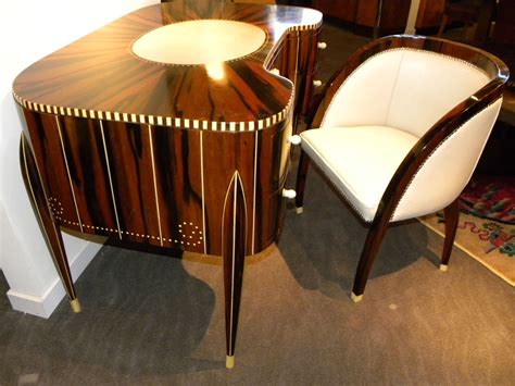 Spectacular Art Deco Desk And Chair In Style Of Ruhlmann Desks