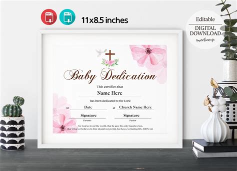 Baby Dedication Certificate Girl Baby Dedication Certificate Template