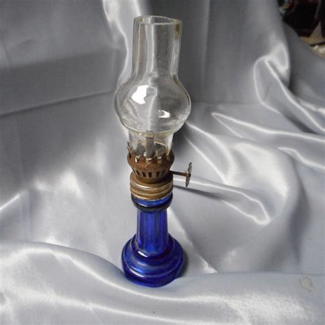 Vintage Cobalt Blue Miniature Oil Lamp Candy From Eleanorslegacy On