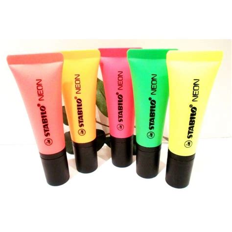 Stabilo Neon Highlighters Set Of 5 Pink And Orange Cool Stationery