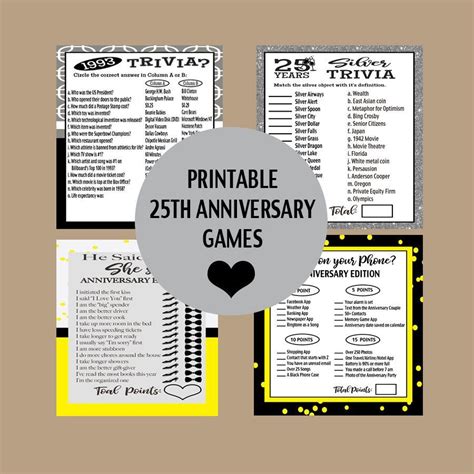 There are 30 shoe game questions for sale on etsy, and they cost $6.08 on average. 25th Anniversary Party Games, 25th Anniversary Trivia ...