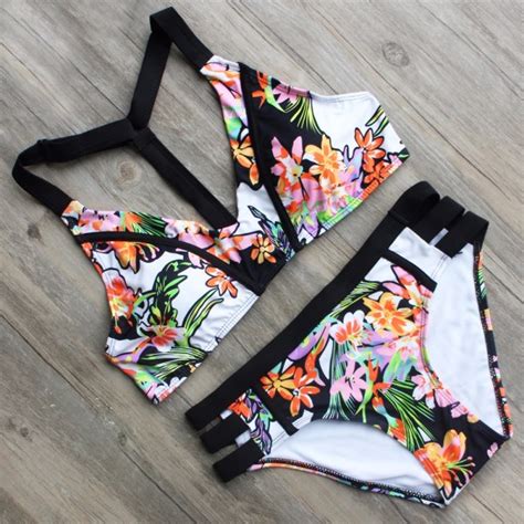 Купальник Aliexpress Zmtree Floral Bikini Set Sexy 2017 Summer Bandage