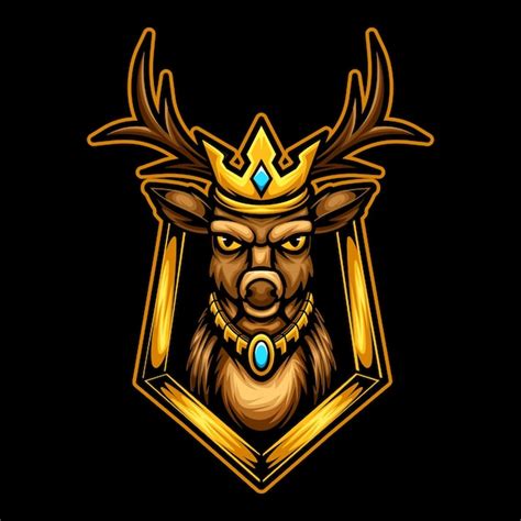Premium Vector King Deer Mascot Logo