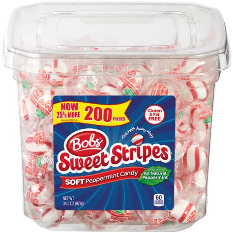 Bobs Sweet Stripes Peppermint Candy 345 Oz 200 Count