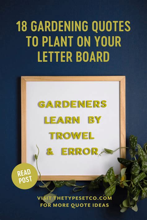 18 Quotes About Gardening To Plant On Your Letter Board The Type Set Co