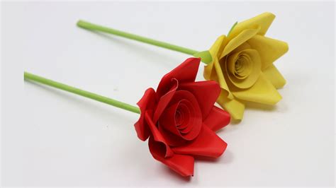 How To Make Very Simple And Easy Paper Rose Flowers Not Origami Easy