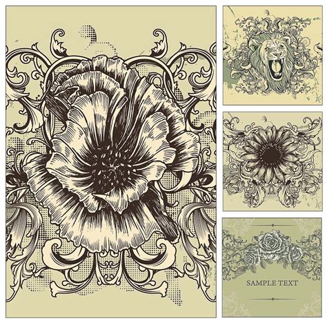 Vintage Background With Flowers Vector Free Download