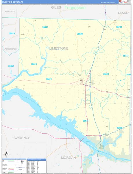 Limestone County Al Zip Code Maps Basic