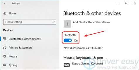 Turn Bluetooth On Windows 10