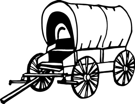 Covered Wagon Coloring Page Print Coloring Pages