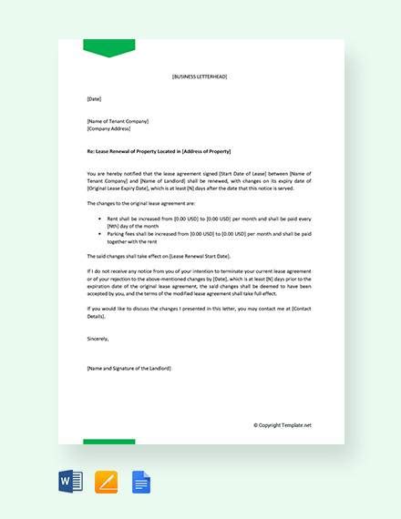 This is sent at the end of the lease period and should include instructions on where to send the security deposit. FREE 12+ Lease Renewal Letter Templates in PDF | MS Word | Pages | Google Docs