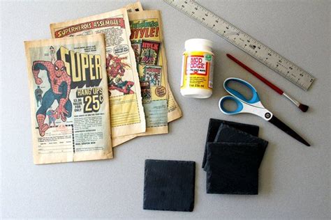 How To Decoupage Vintage Comic Books Onto Slate Coasters Ehow With Images Decoupage