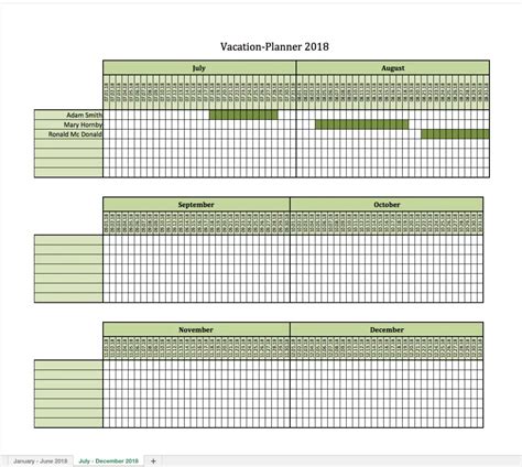 Employee Vacation Planner Excel Template 2017 Microsoft Excel Templates