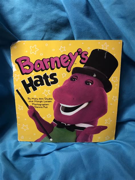 Vintage Barney The Purple Dinosaur Children Book About Hats Not Sold