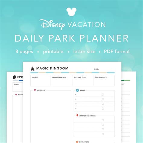 Printable Free Disney Itinerary Planner