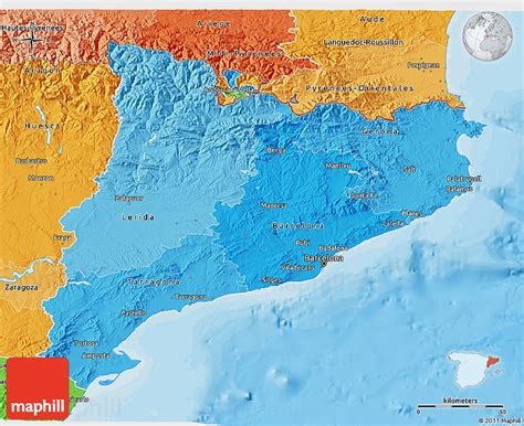 Political Shades 3d Map Of Cataluna