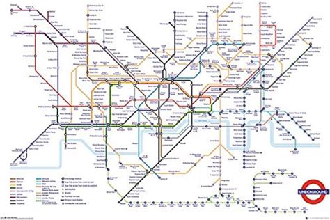 Buy Laminated Transport For London Underground Map Poster Print 24x36