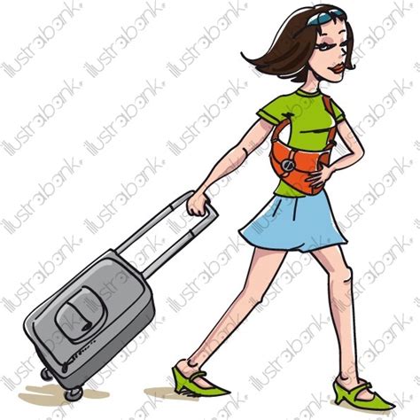 Femme départ en vacances illustration libre de droit sur IllustraBank com