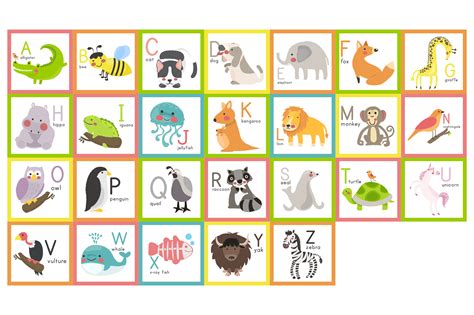 Wild animals alphabet set - Download Free Vectors, Clipart Graphics