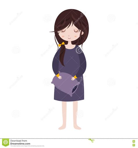 Sleeping people vector sleepy cartoon characters of man or woman and family with baby sleep on pillow in bed overnight illustration set of sleepers sleepyhead businessman isolated on white background. Sleepy Girl In Pajamas. Cute Cartoon Character With Pillow ...