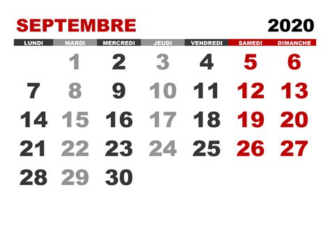 Calendrier Septembre 2020 Calendriersu