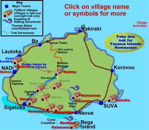 Map Of Village Homestays On Viti Levu Fiji Islands Holidays Fiji
