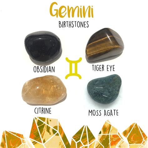 Gemini May 21 June 20 Birthstones Crystal Kit 4 Tumbled Etsy