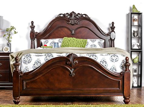 Furniture Of America Mandura King Poster Bed In Cherry Cm Ek