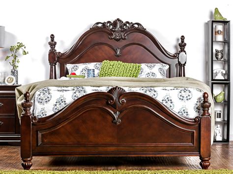 Furniture Of America Mandura King Poster Bed In Cherry CM EK