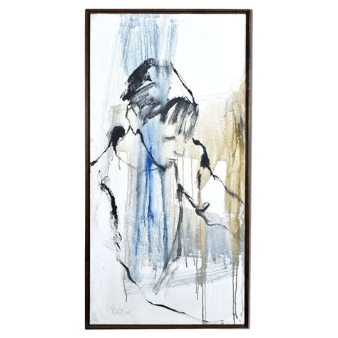 Black And White Abstract Figure Painting At 1stdibs Paintings Black